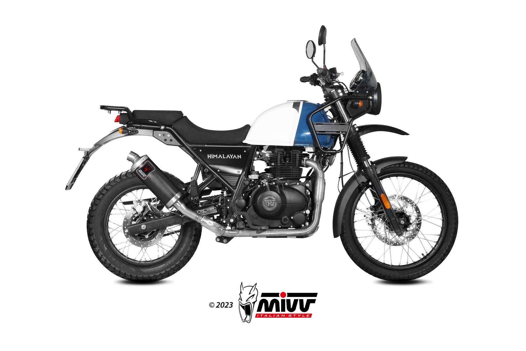 mivv-dakar-black-re-003-ldkb-slip-on-per-royal-enfield-himalayan-2021-2023 image 2