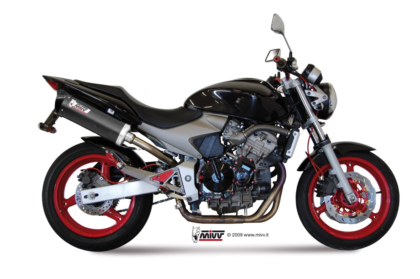mivv-oval-carbonio-scarico-slip-on-per-honda-hornet-600-2003-2006 image 2
