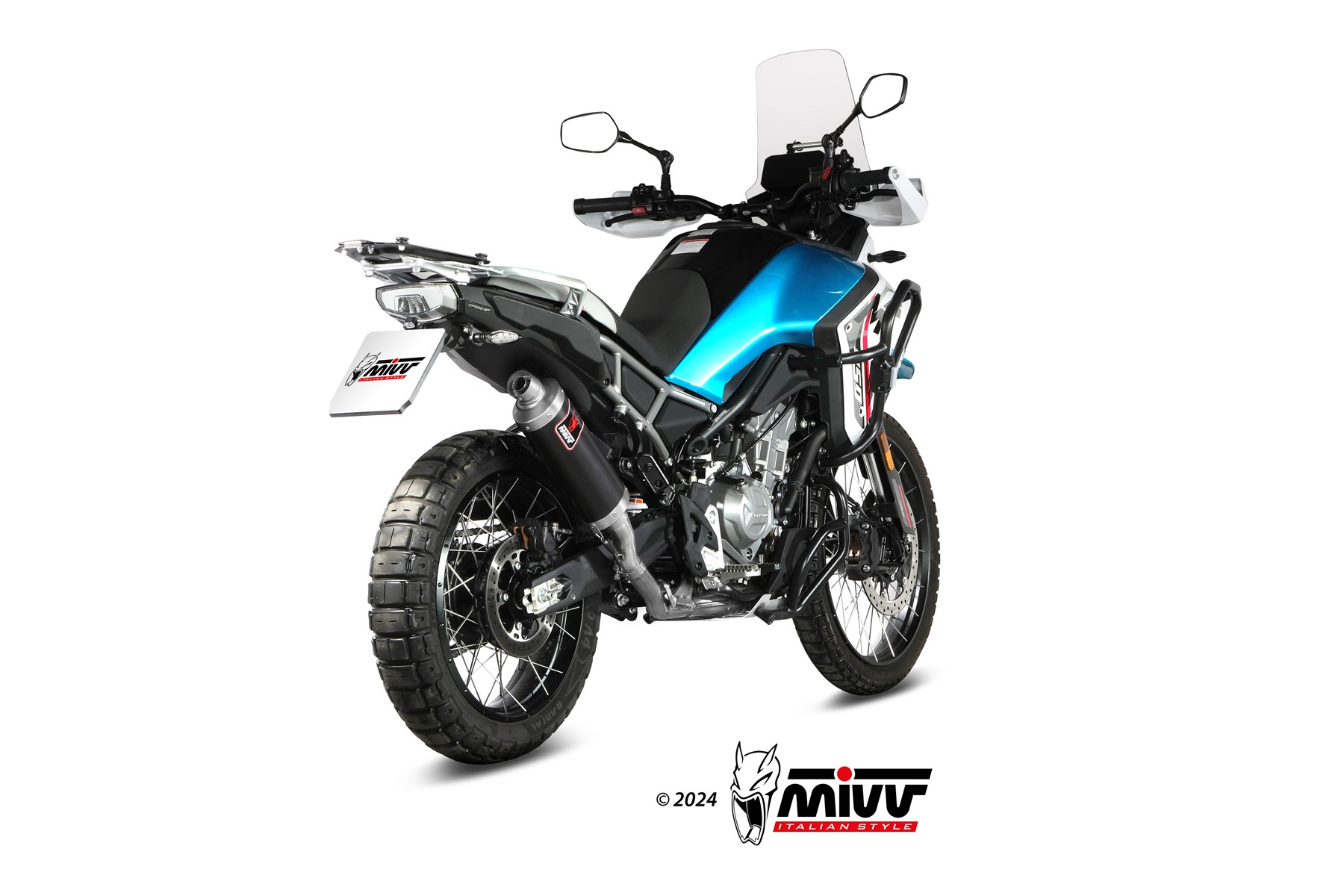 mivv-cf-005-ldkb-scarico-slip-on-dakar-black-cfmoto-450-mt-2024 image 3