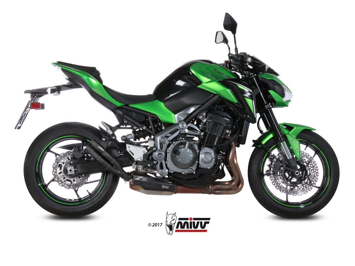 mivv-double-gun-black-slip-on-k-045-ldgb-per-kawasaki-z-900-2017-2019 image 2