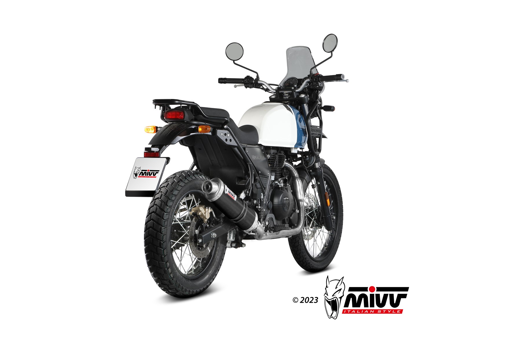 mivv-dakar-black-scarico-slip-on-per-royal-enfield-himalayan-2021-2023 image 3