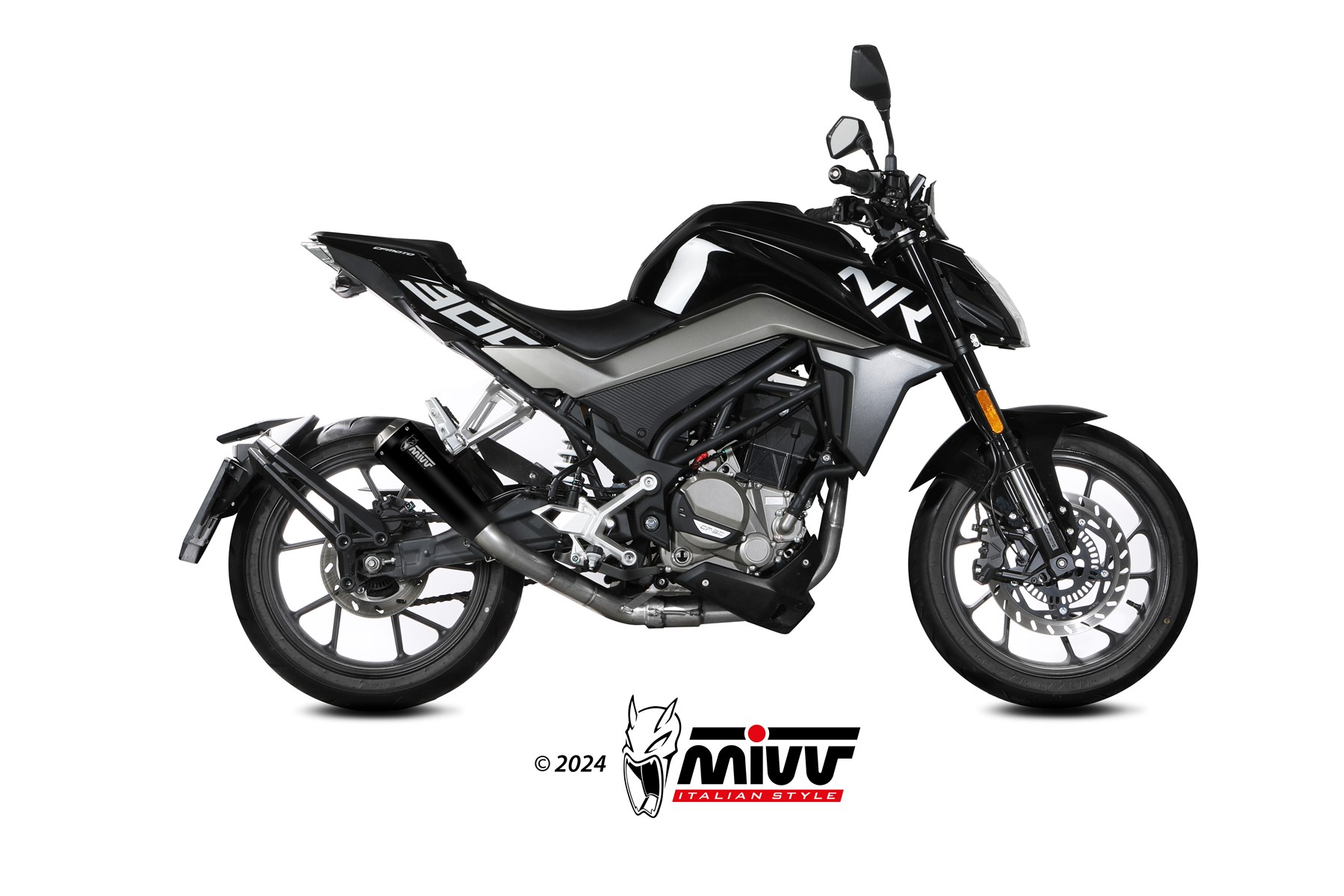 mivv-x-m1-black-scarico-cf-007-lc4b-per-cf-moto-300-nk-2021-2024 image 2