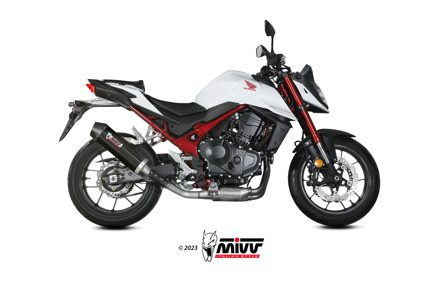 mivv-h-085-l3c-scarico-slip-on-oval-carbonio-per-honda-cb-750-hornet-2025-2026 image 2