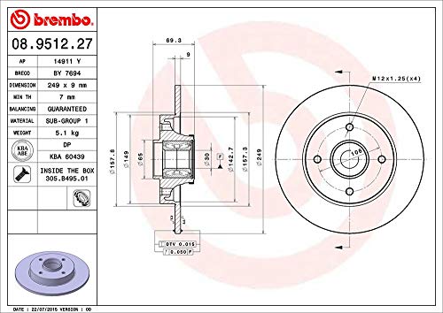 brembo-08-9512-27-disco-freno-posteriore-con-cuscinetto-249-mm image 4