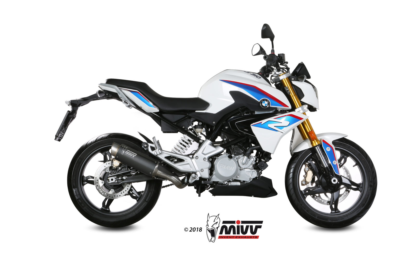 mivv-gp-pro-x-m1-slip-on-nero-per-bmw-g-310-r-2018-2024 image 2