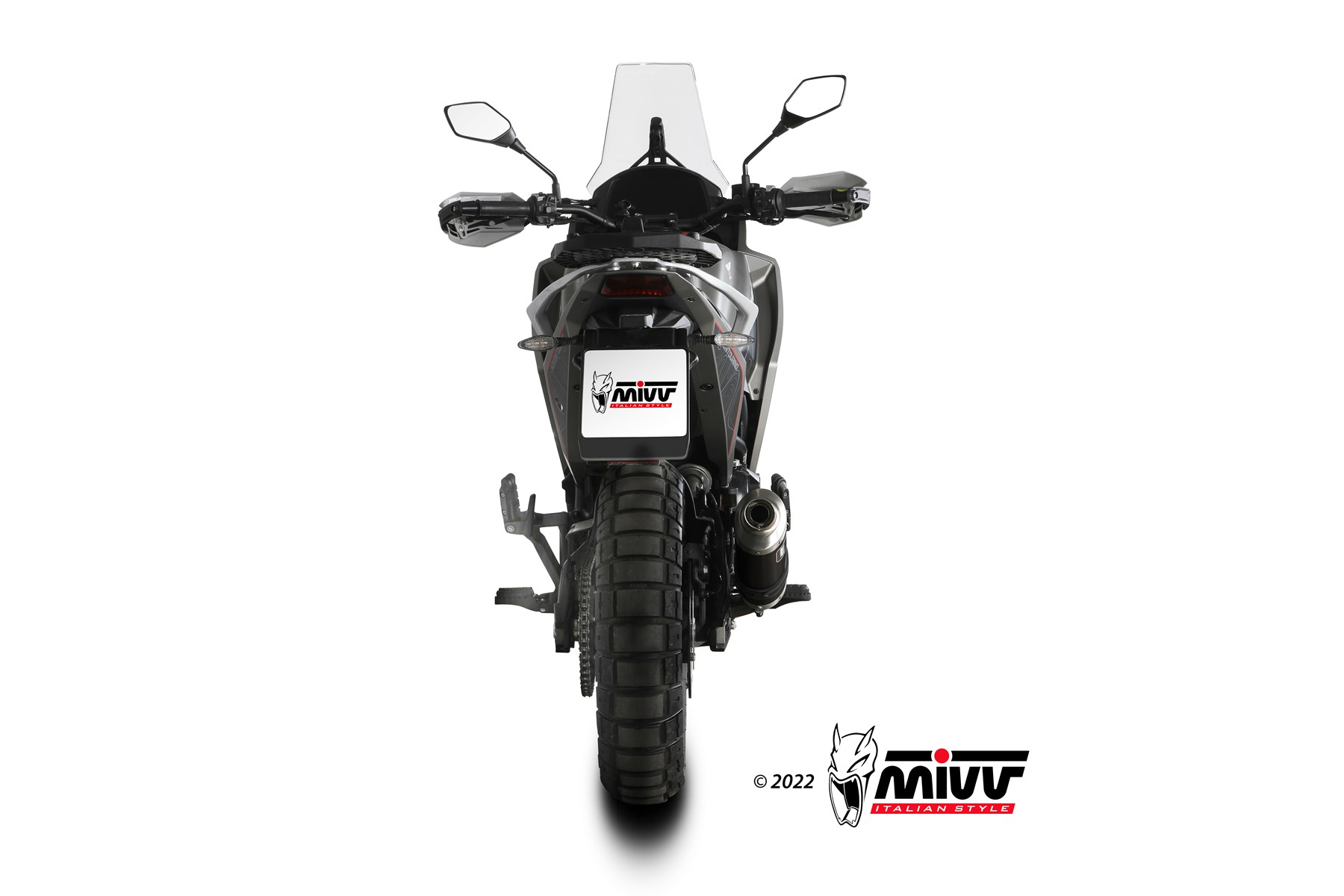 scarico-slip-on-mivv-mm-001-ldkb-dakar-black-per-moto-morini-x-cape-2021-2024 image 4