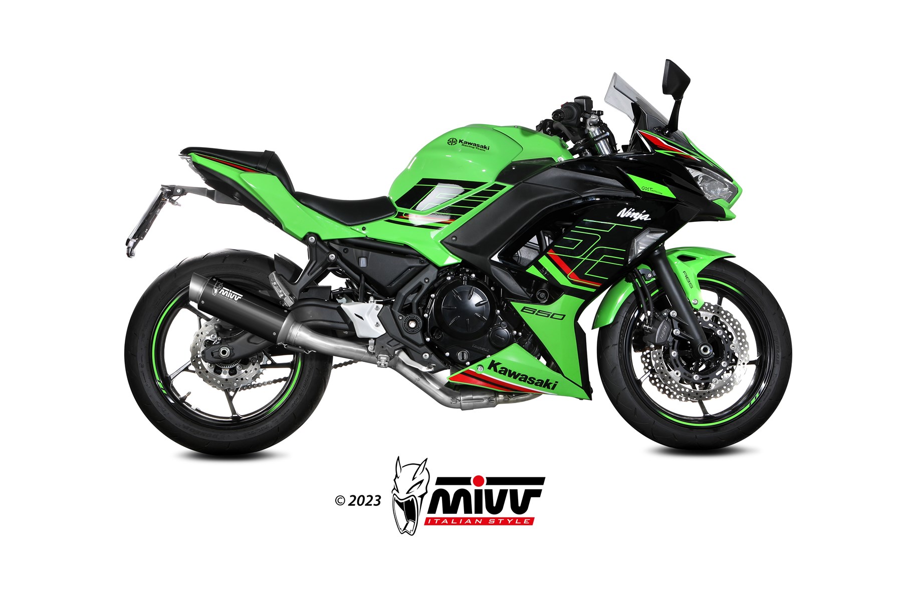 mivv-gp-pro-x-m1-slip-on-kawasaki-ninja-650-2024-2026-nero image 2