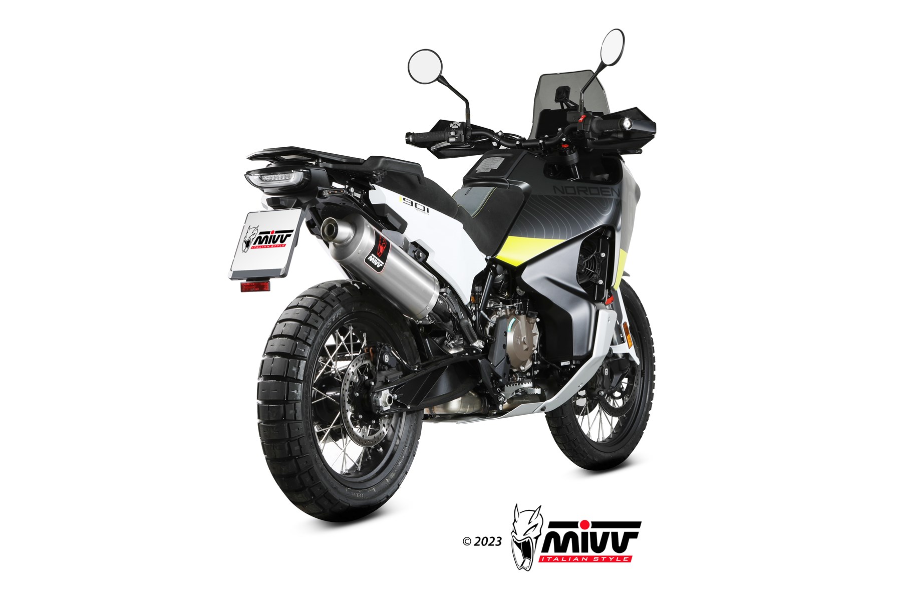 mivv-dakar-hu-002-lekx-slip-on-acciaio-per-husqvarna-norden-901-2022-2024 image 3