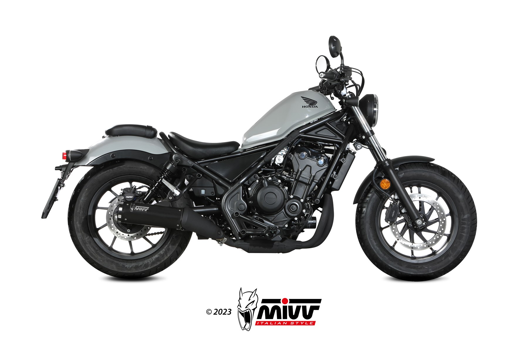 mivv-h-091-lh1ba-hr-1-scarico-slip-on-acciaio-nero-per-honda-cmx-500-rebel-2022- image 2
