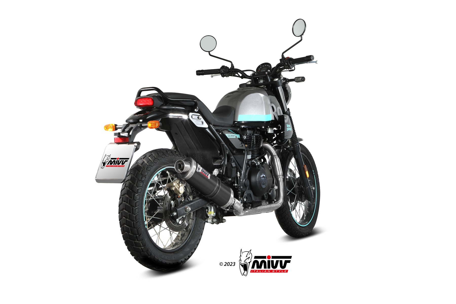 mivv-re-001-lz-scarico-slip-on-oval-black-per-royal-enfield-scram-411-2022-2024 image 3