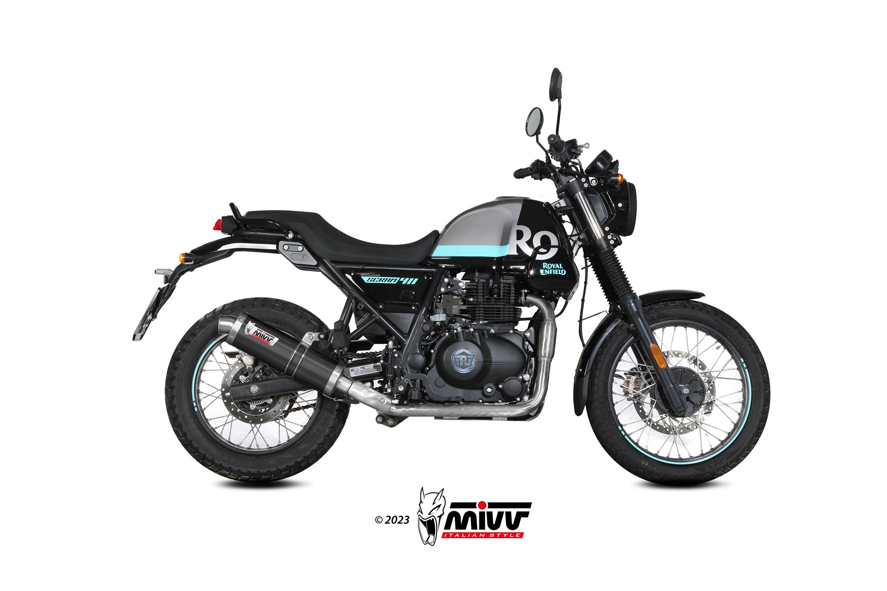 mivv-re-001-lz-scarico-slip-on-oval-black-per-royal-enfield-scram-411-2022-2024 image 2