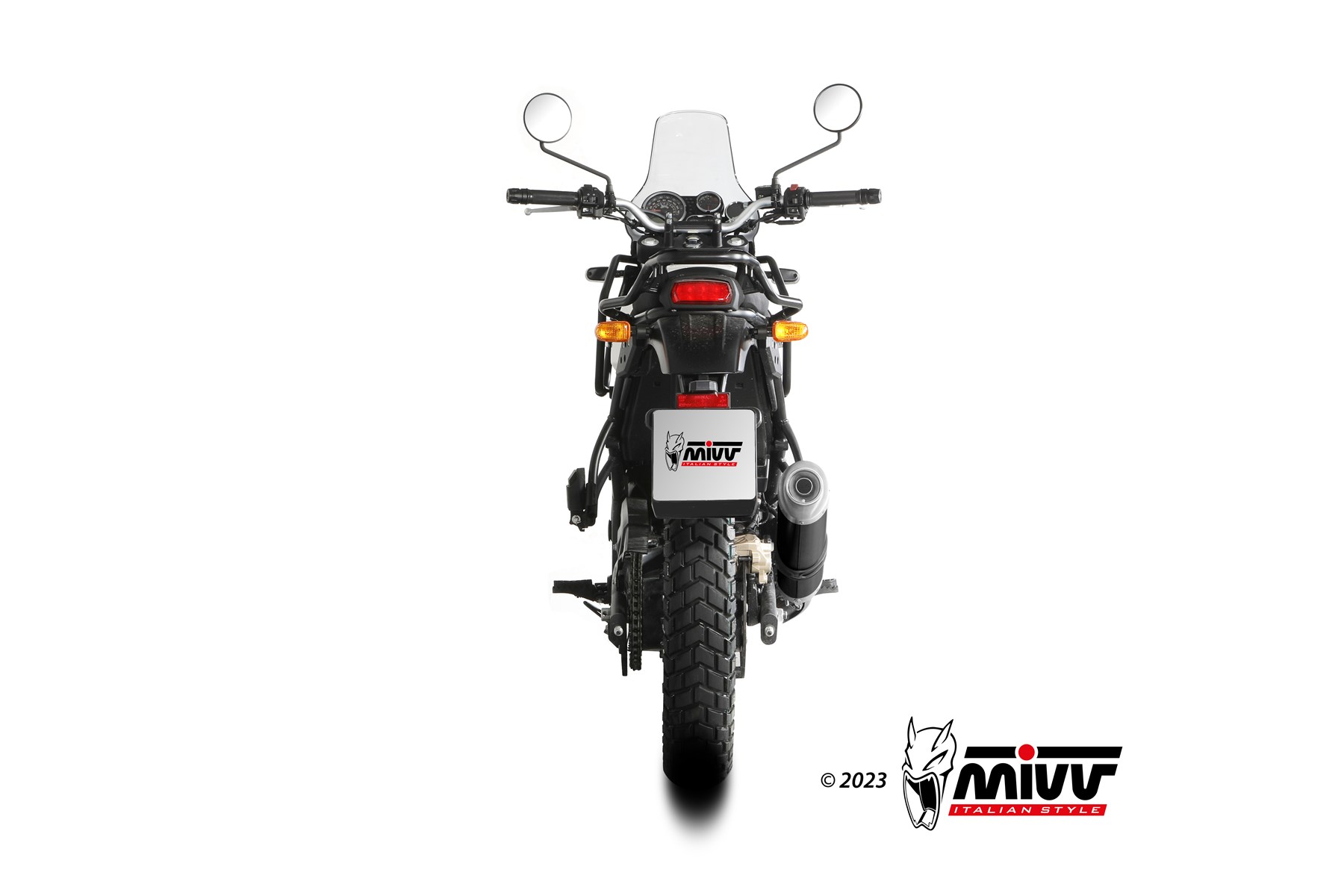 mivv-dakar-black-scarico-slip-on-per-royal-enfield-himalayan-2021-2023 image 4