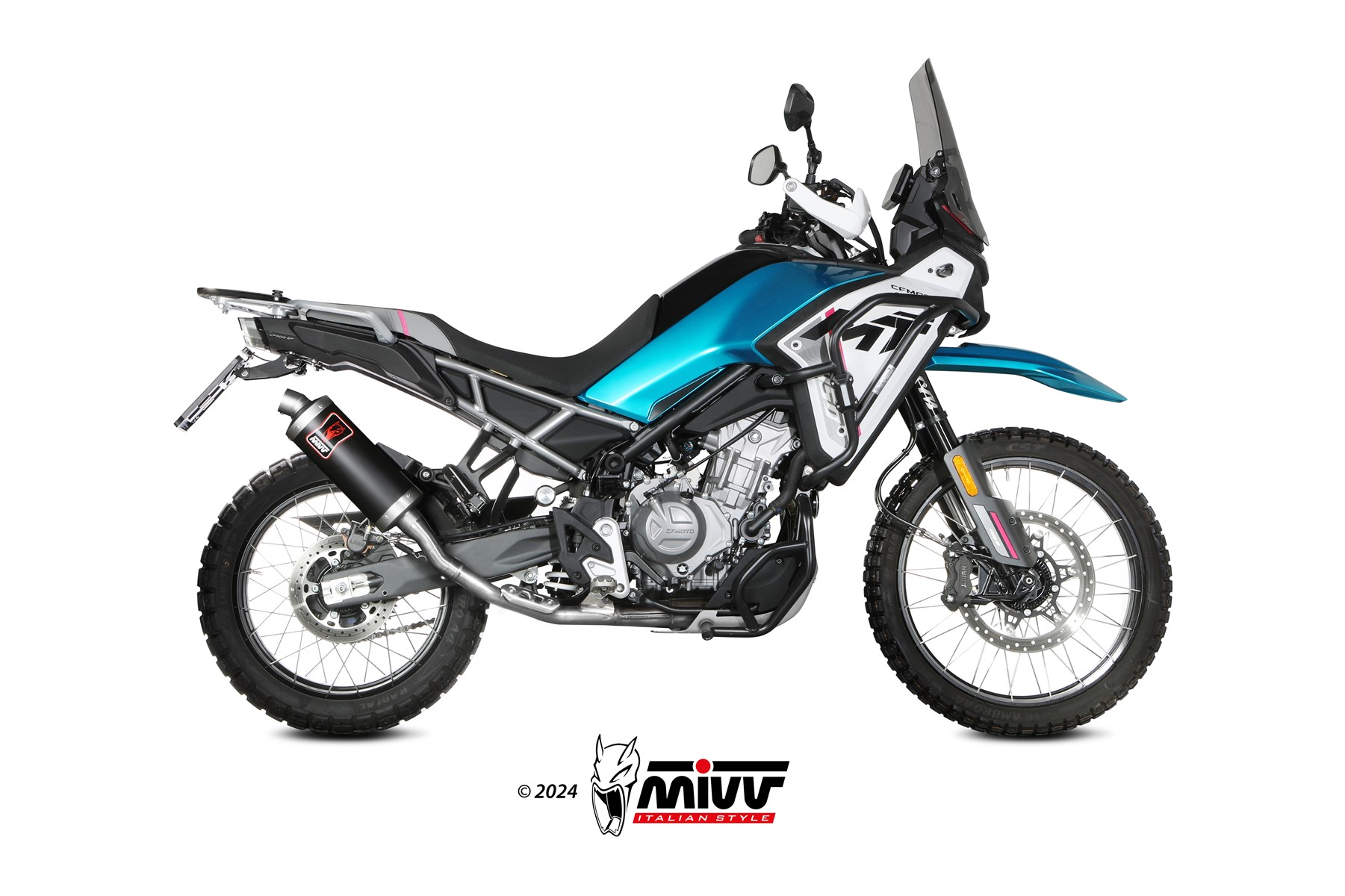 mivv-cf-005-ldkb-scarico-slip-on-dakar-black-cfmoto-450-mt-2024 image 2