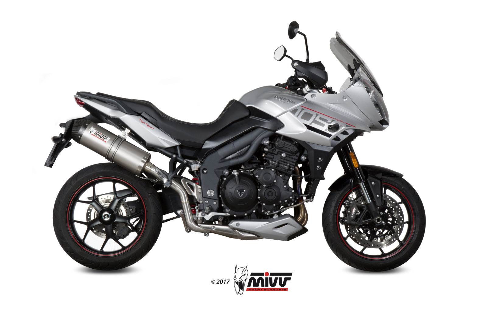 mivv-oval-t-017-lnc-slip-on-titanio-per-triumph-tiger-1050-2017-2020 image 2
