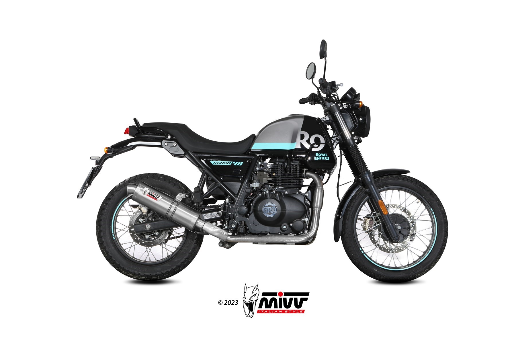mivv-oval-slip-on-re-001-lx1-per-royal-enfield-scram-411-2022-2024 image 2